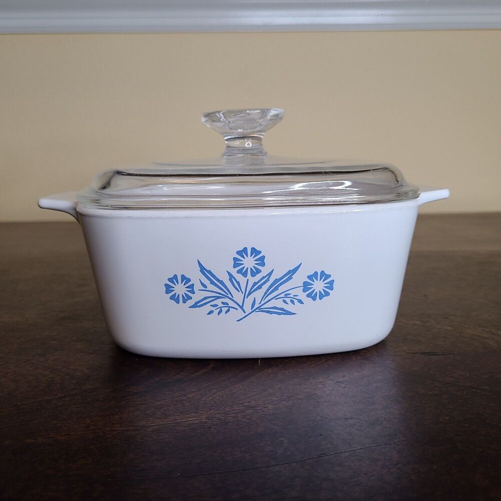 Corning Ware Blue Cornflower 1½ Qt. Dish w/ Lid Handles A-11/2-B & Lid A-7-C